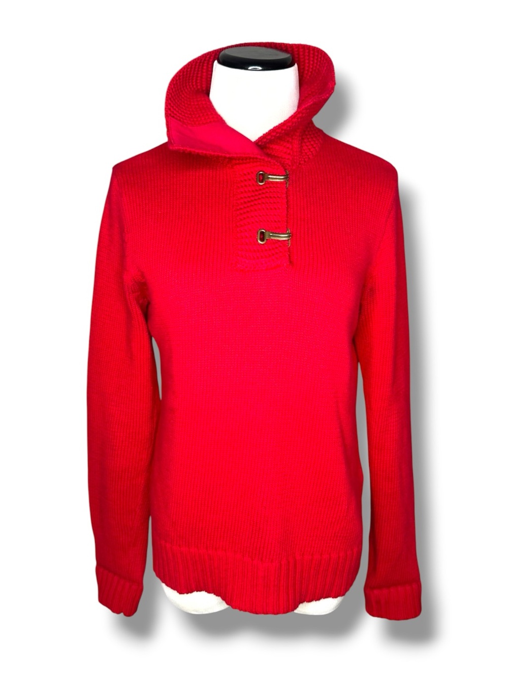 Ralph Lauren Jeans Co Women's Size Small Red St. Tropez Clasp Fold Down Collar